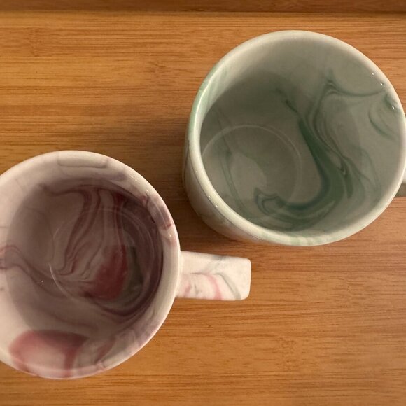 Pair of World Market Marble Swirl Mugs - Picture 1 of 4